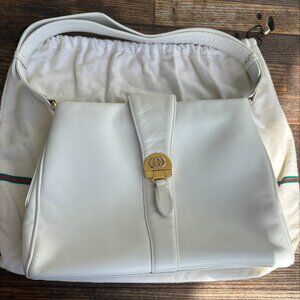 Vintage Gucci White Leather Shoulder Bag – 1960s/1970s Italian Classic